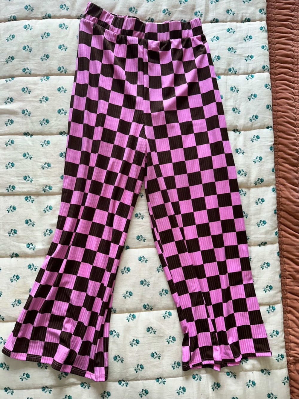 Lex Ribbed Checkerboard Playsuit in Sunset Boulevard - Picture 4 of 6